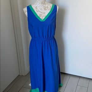 Green and blue a line dress